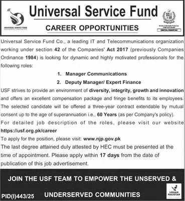 Jobs in Universal Service Fund